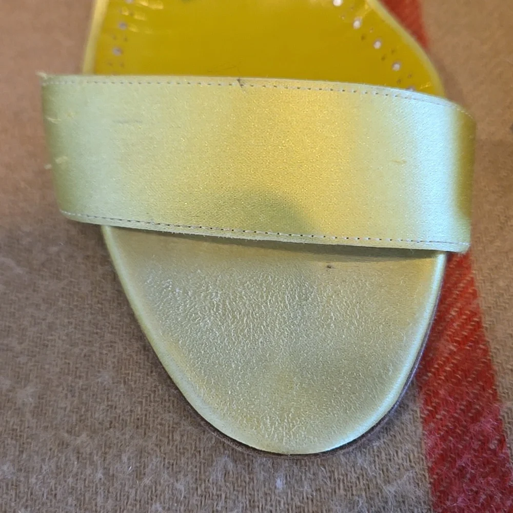 Manolo Blahnik Verda Sandal profi 105 Chartreuse 37 - Picture 3 of 13